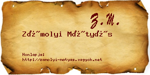 Zámolyi Mátyás névjegykártya