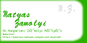 matyas zamolyi business card